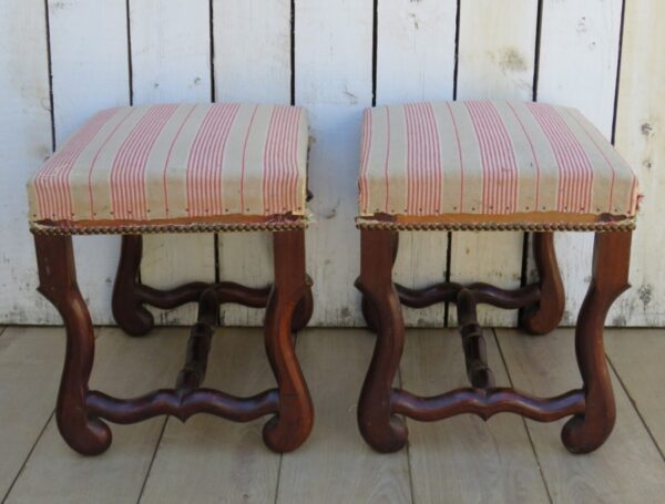 Pair Of French Oak Foot Stools a pair Antique Furniture 4