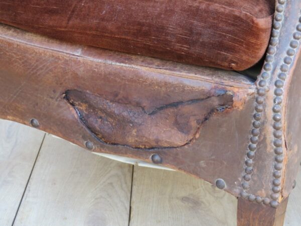 Pair Antique French Leather Club Chairs - Image 7