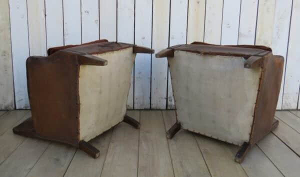 Pair Antique French Leather Club Chairs - Image 12