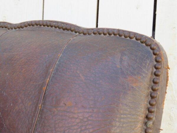 Pair Antique French Leather Club Chairs - Image 5