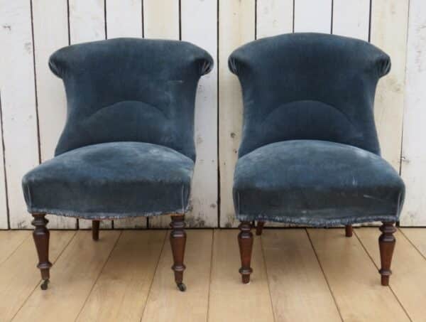 Pair Antique French Tub Chairs For Re-upholstery Antique Antique Chairs 4