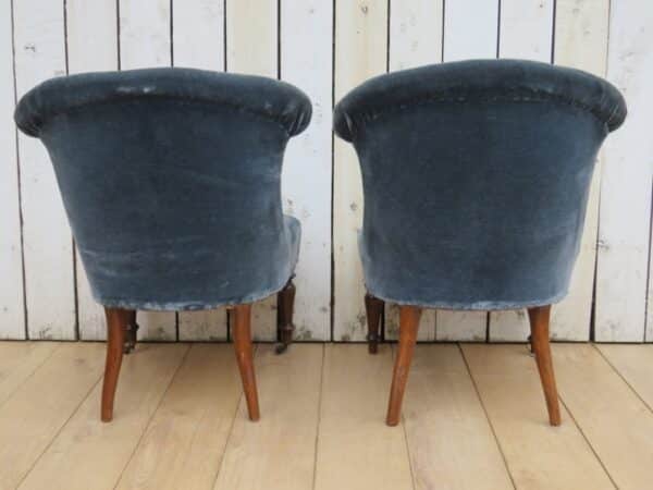 Pair Antique French Tub Chairs For Re-upholstery Antique Antique Chairs 8