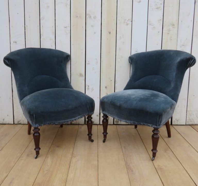 Pair Antique French Tub Chairs