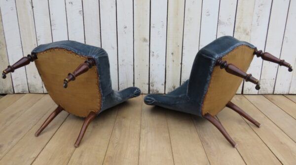Pair Antique French Tub Chairs - Image 8