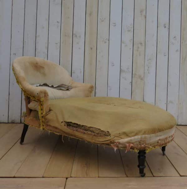 Antique French Chaise Longue For Re-upholstery