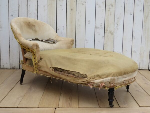 Antique French Chaise Longue For Re-upholstery bed Antique Chairs 10