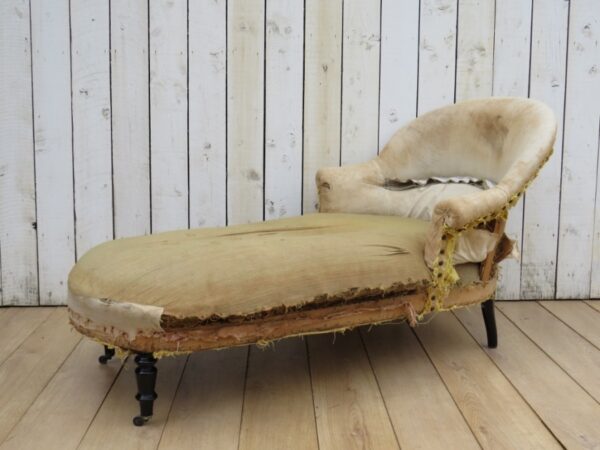 Antique French Chaise Longue For Re-upholstery bed Antique Chairs 7