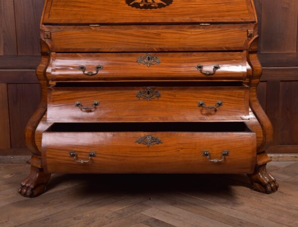 18th Century Dutch Satinwood Bombe Bureau Bookcase SAI1379 Antique Furniture 17