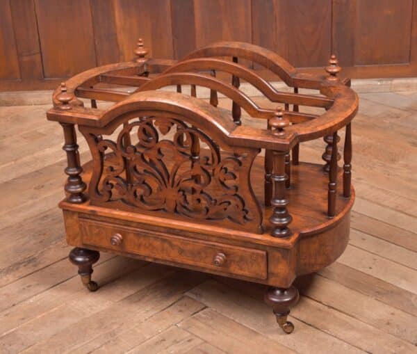 Stunning Victorian Walnut Canterbury Antique Furniture 3