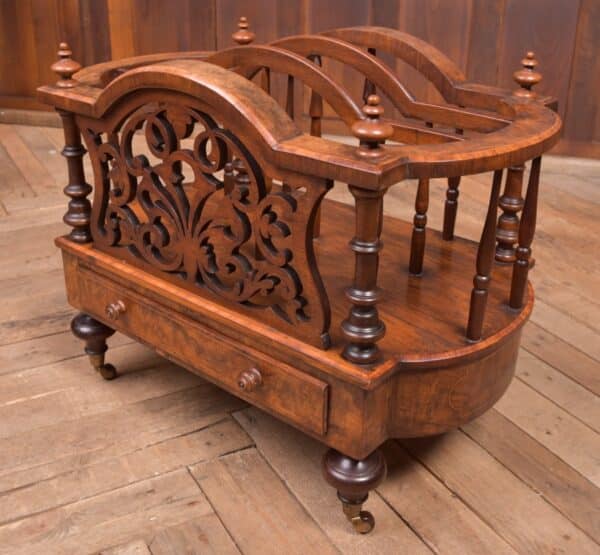 Stunning Victorian Walnut Canterbury Antique Furniture 9