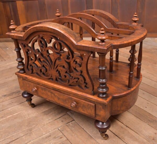 Stunning Victorian Walnut Canterbury Antique Furniture 11
