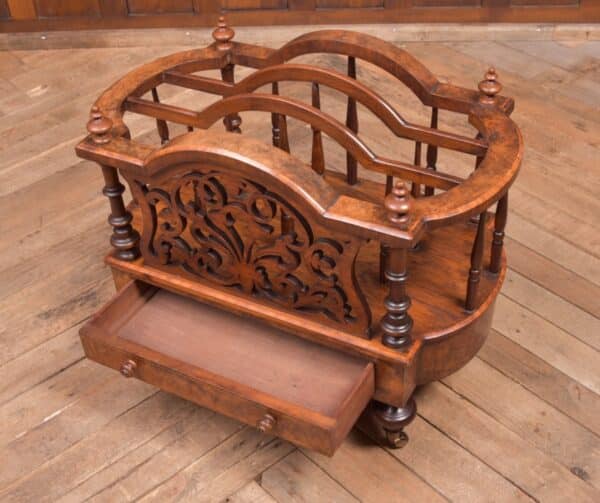 Stunning Victorian Walnut Canterbury Antique Furniture 12