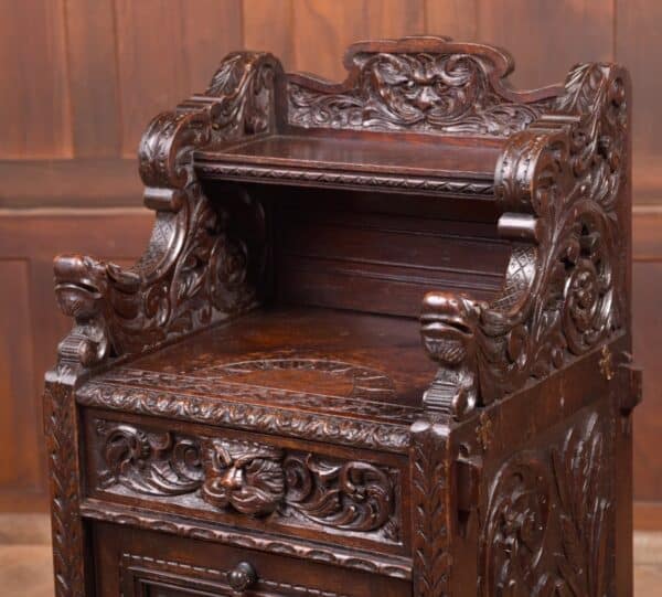 Edwardian Oak Carved Purdonium /coal Depo By Edwards And Roberts SAI2269 - Image 2