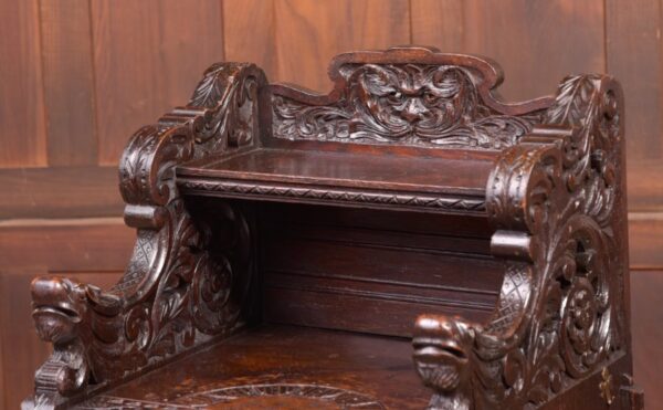 Edwardian Oak Carved Purdonium /coal Depo By Edwards And Roberts SAI2269 - Image 3