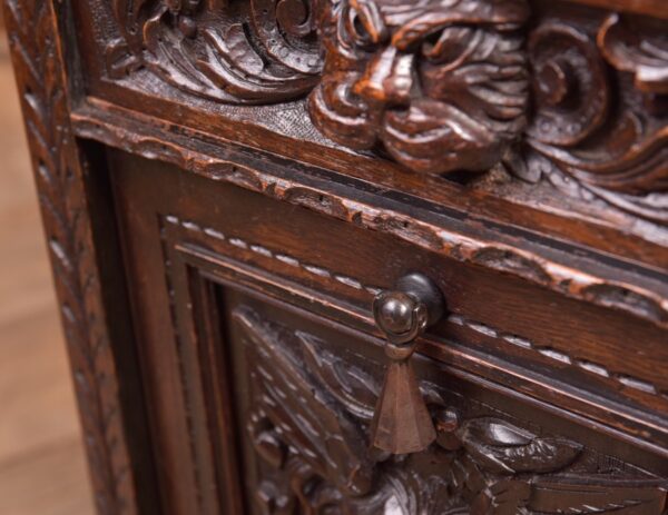 Edwardian Oak Carved Purdonium /coal Depo By Edwards And Roberts SAI2269 - Image 5