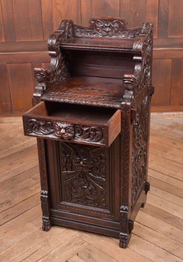Edwardian Oak Carved Purdonium /coal Depo By Edwards And Roberts SAI2269 - Image 8