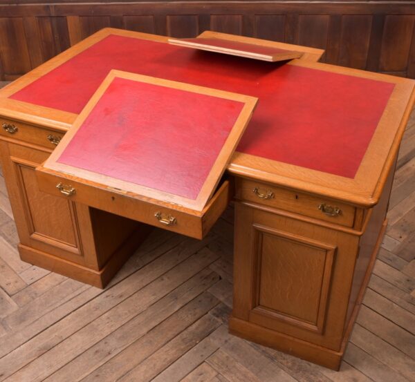 Golden Oak Partners Desk J & T Scott Of Edinburgh SAI2275 Antique Desks 5