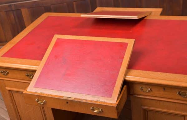 Golden Oak Partners Desk J & T Scott Of Edinburgh SAI2275 Antique Desks 6
