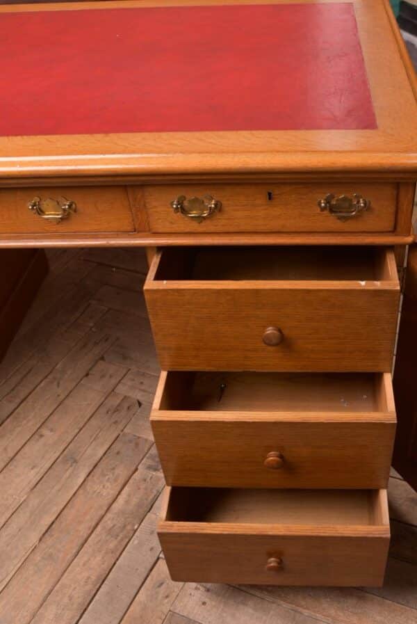 Golden Oak Partners Desk J & T Scott Of Edinburgh SAI2275 Antique Desks 13