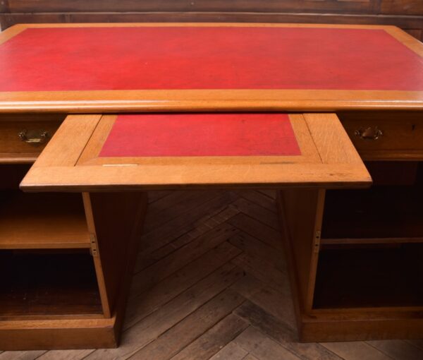 Golden Oak Partners Desk J & T Scott Of Edinburgh SAI2275 Antique Desks 17