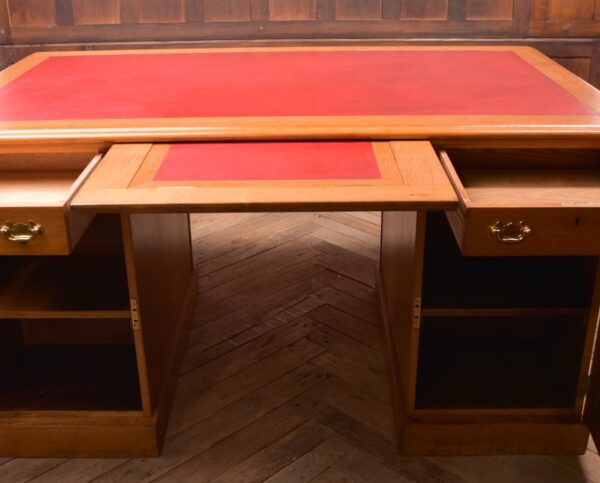 Golden Oak Partners Desk J & T Scott Of Edinburgh SAI2275 Antique Desks 20