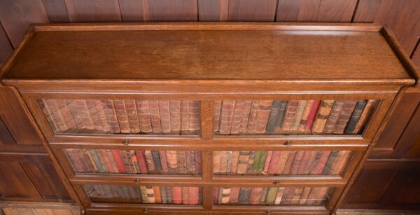 EDWARDIAN OAK 4 SECTIONAL BOOKCASE SAI2268 Antique Bookcases 13