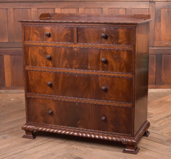 Edwardian Flame Mahogany Edwardian Flame Mahogany Front 2 Over 3 Chest SAI2285 Antique Chest Of Drawers 3