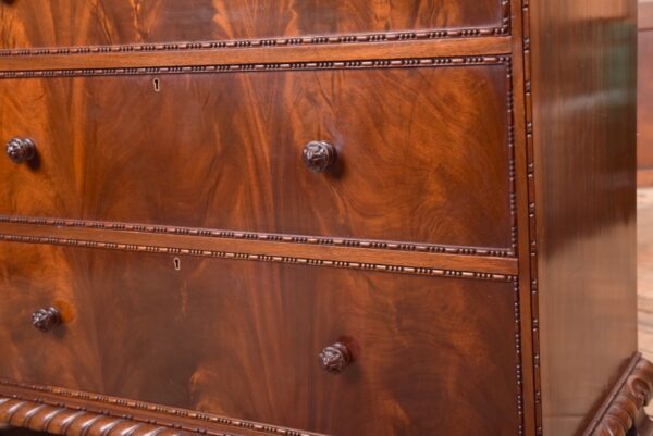 Edwardian Flame Mahogany Edwardian Flame Mahogany Front 2 Over 3 Chest SAI2285 Antique Chest Of Drawers 9