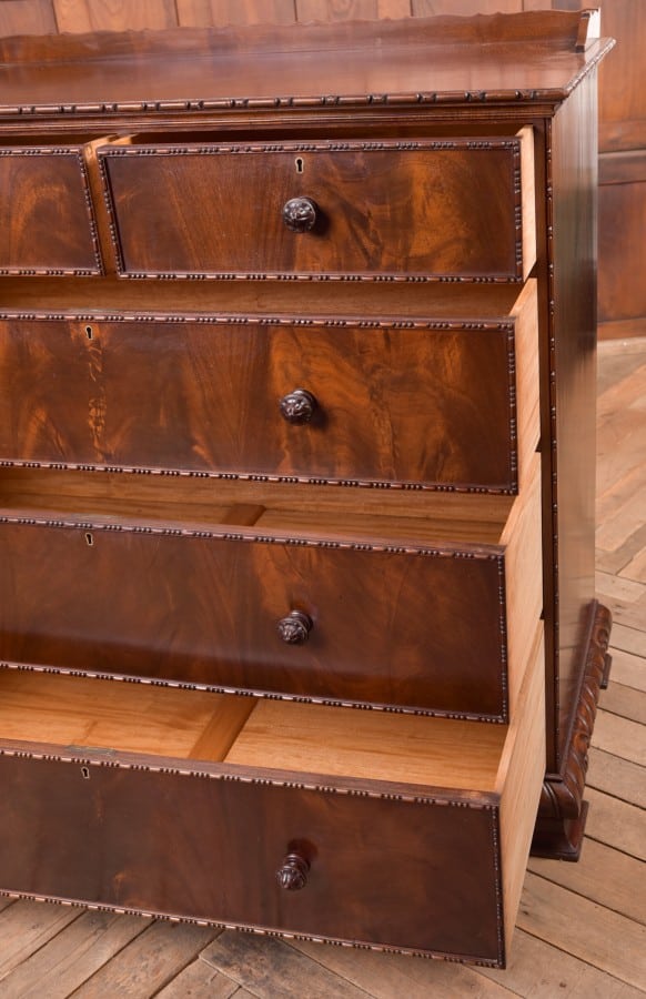 Edwardian Flame Mahogany Edwardian Flame Mahogany Front 2 Over 3 Chest SAI2285 Antique Chest Of Drawers 11