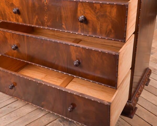 Edwardian Flame Mahogany Edwardian Flame Mahogany Front 2 Over 3 Chest SAI2285 Antique Chest Of Drawers 13