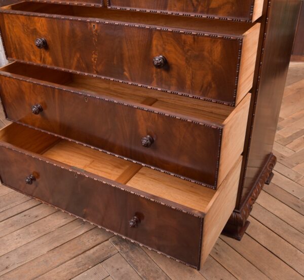 Edwardian Flame Mahogany Edwardian Flame Mahogany Front 2 Over 3 Chest SAI2285 Antique Chest Of Drawers 14