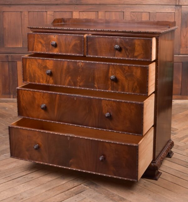 Edwardian Flame Mahogany Edwardian Flame Mahogany Front 2 Over 3 Chest SAI2285 Antique Chest Of Drawers 15