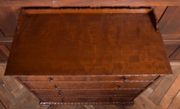 Edwardian Flame Mahogany Edwardian Flame Mahogany Front 2 Over 3 Chest SAI2285 Antique Chest Of Drawers 21