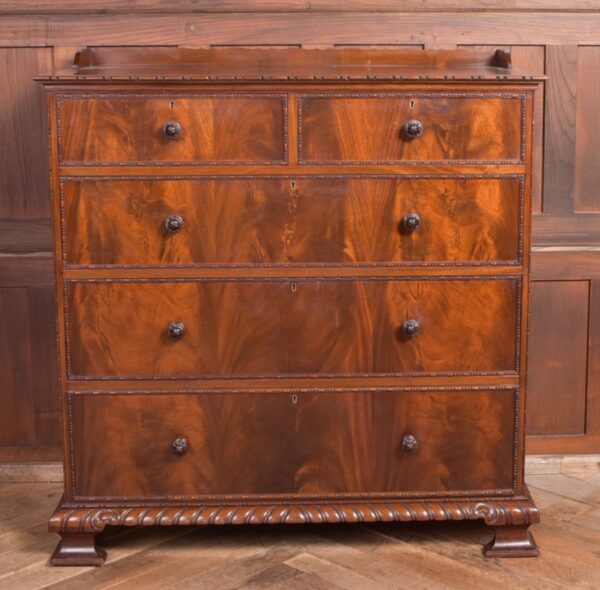 Edwardian Flame Mahogany Edwardian Flame Mahogany Front 2 Over 3 Chest SAI2285 Antique Chest Of Drawers 22