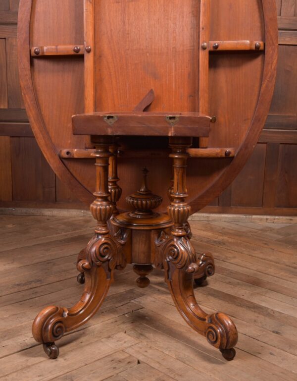 Victorian Burr Walnut Snap Top Table SAI2281 - Image 9