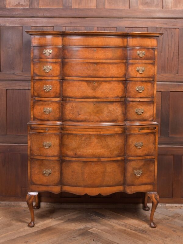 Burr Walnut Serpentine Chest On Chest SAI2297