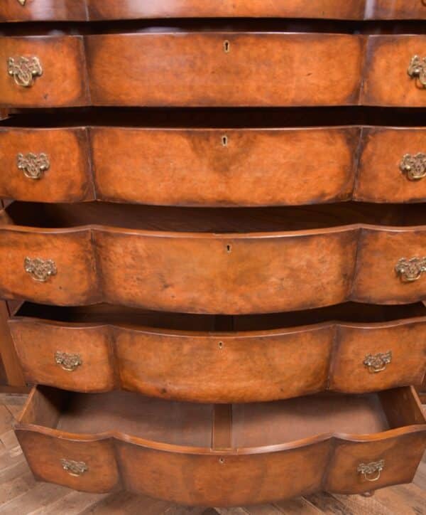 Burr Walnut Serpentine Chest On Chest SAI2297 - Image 3