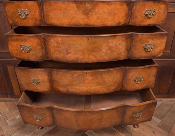 Burr Walnut Serpentine Chest On Chest SAI2297 - Image 4