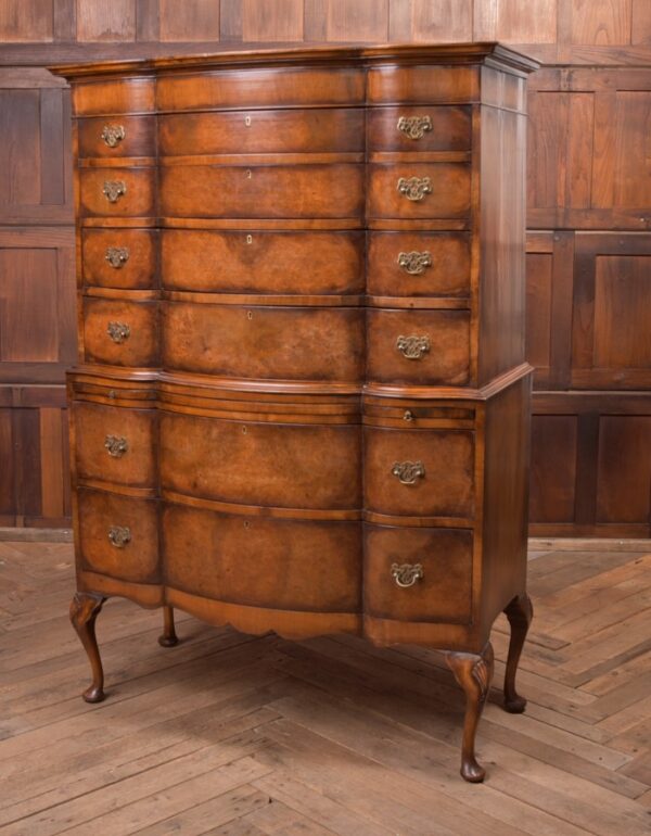 Burr Walnut Serpentine Chest On Chest SAI2297 - Image 7