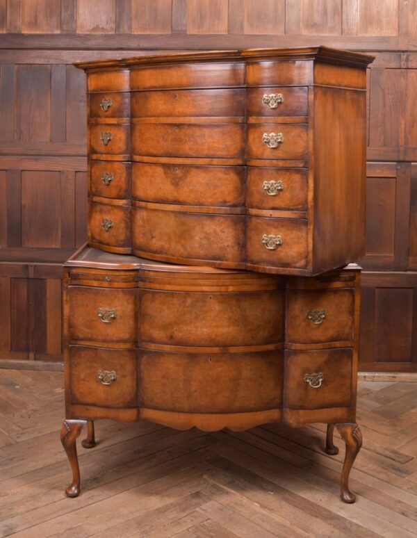 Burr Walnut Serpentine Chest On Chest SAI2297 - Image 20