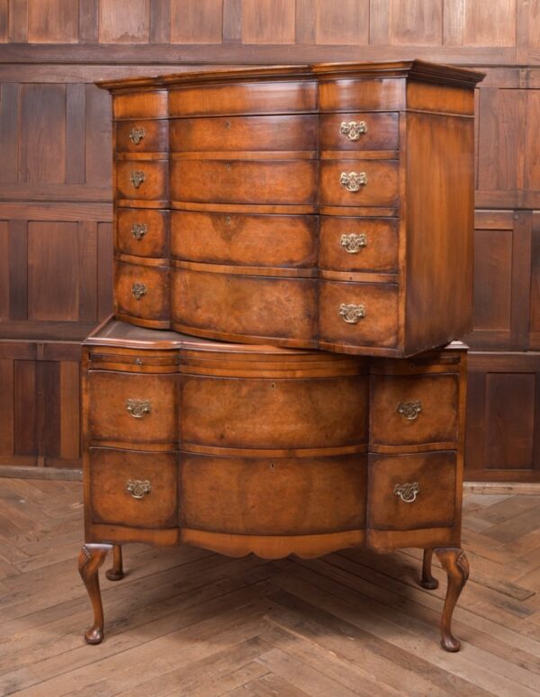 Burr Walnut Serpentine Chest On Chest SAI2297 Antique Draws 22