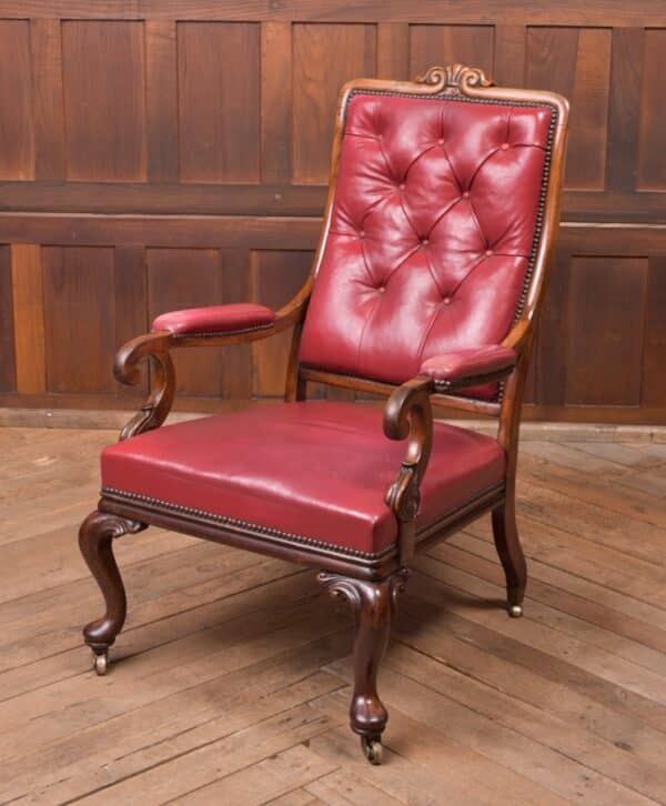 Regency Rosewood & Leather Arm Chair SAI2303 Antique Chairs 3