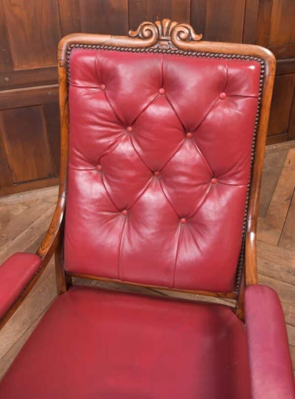Regency Rosewood & Leather Arm Chair SAI2303 Antique Chairs 7