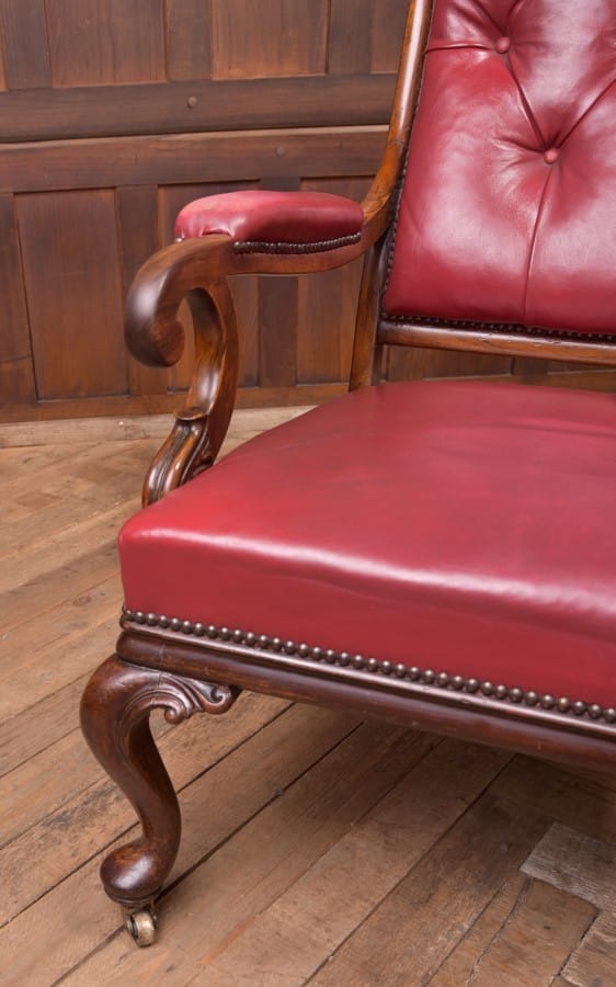 Regency Rosewood & Leather Arm Chair SAI2303 Antique Chairs 9