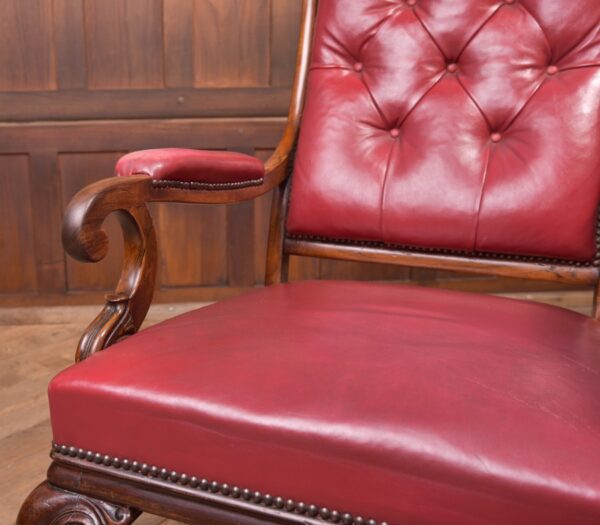 Regency Rosewood & Leather Arm Chair SAI2303 - Image 10