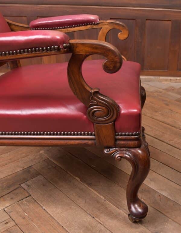 Regency Rosewood & Leather Arm Chair SAI2303 Antique Chairs 27