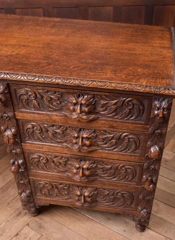 Edwardian Oak Carved Knee Hole Desk SAI2312 Antique Desks 5