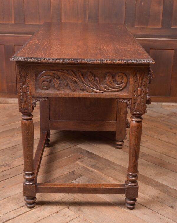 Edwardian Oak Carved Knee Hole Desk SAI2312 - Image 8