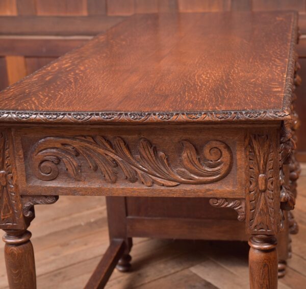 Edwardian Oak Carved Knee Hole Desk SAI2312 - Image 10