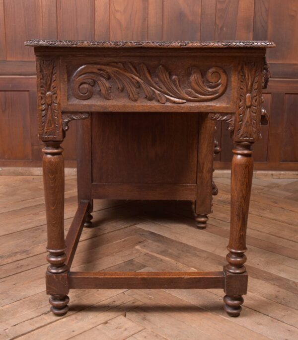 Edwardian Oak Carved Knee Hole Desk SAI2312 - Image 12